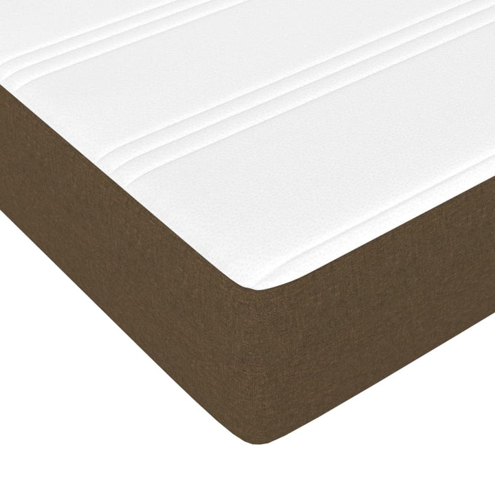 springmadras med pocketfjedre medium 140x200x20 cm stof mørkebrun