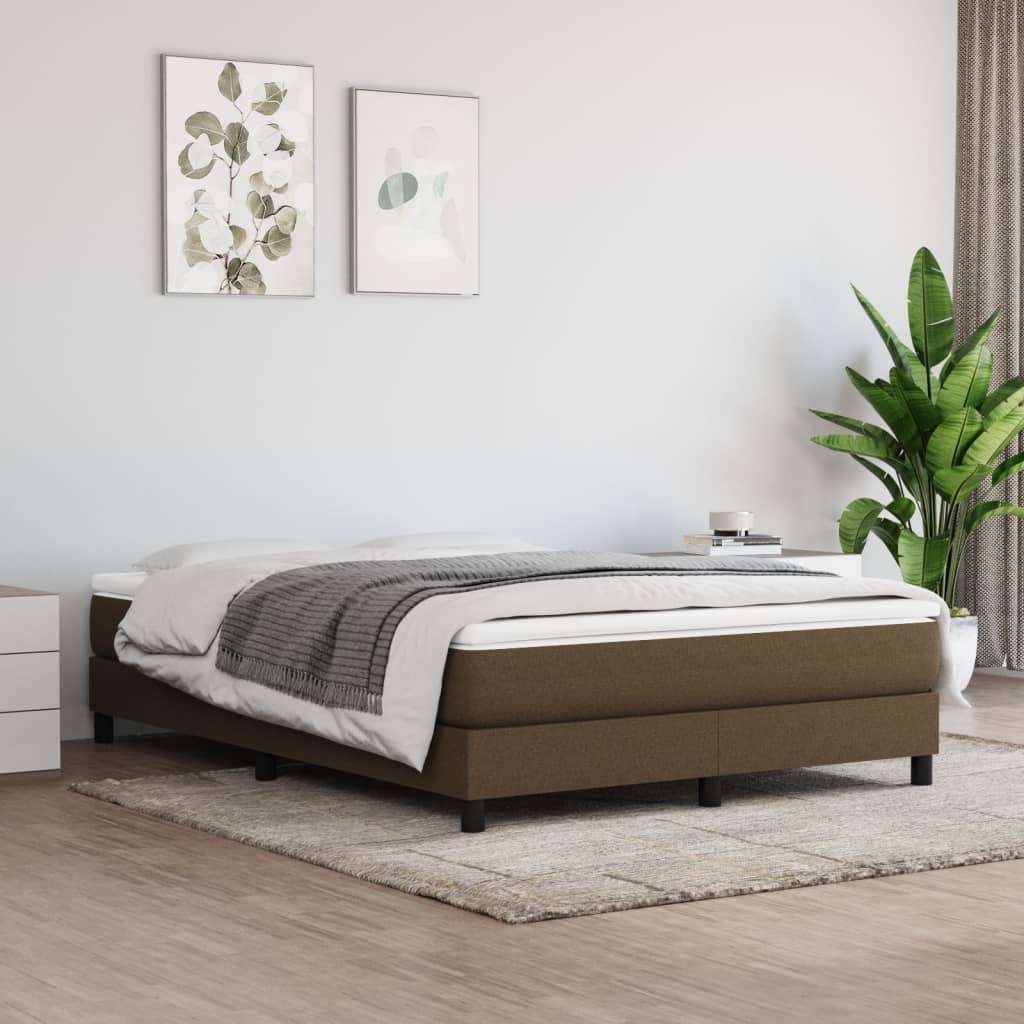 springmadras med pocketfjedre medium 140x200x20 cm stof mørkebrun