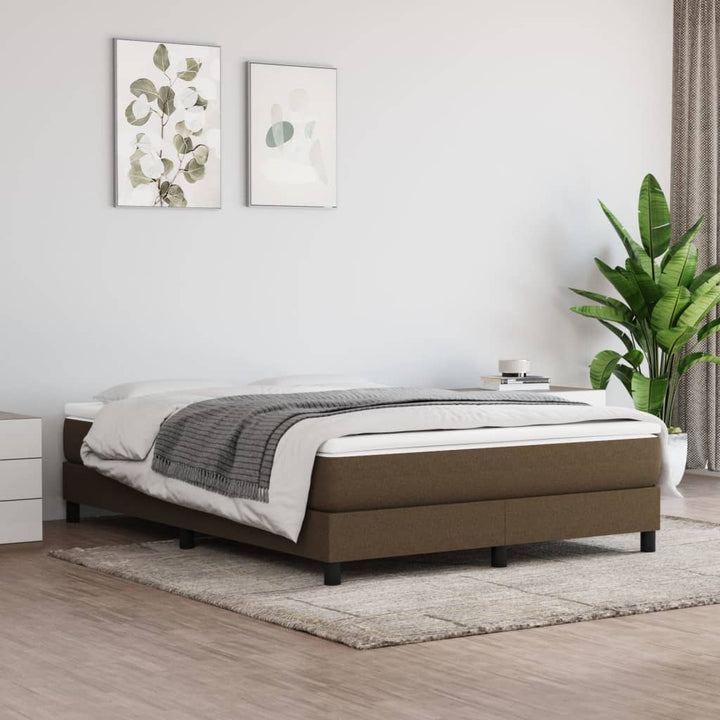 springmadras med pocketfjedre medium 140x200x20 cm stof mørkebrun