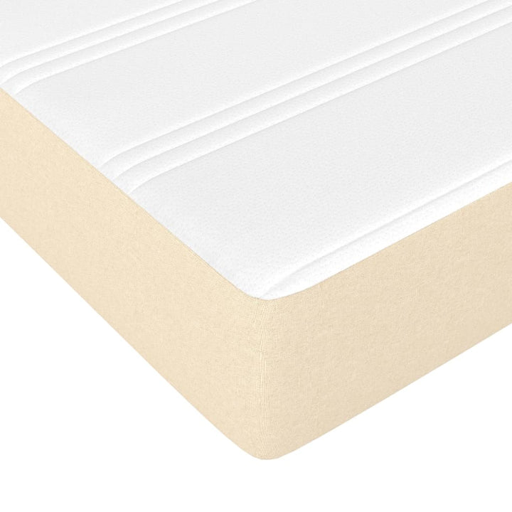 springmadras med pocketfjedre medium 140x200x20 cm stof cremefarvet
