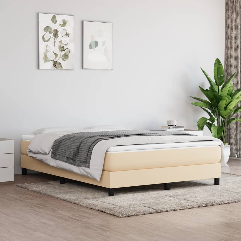 springmadras med pocketfjedre medium 140x200x20 cm stof cremefarvet