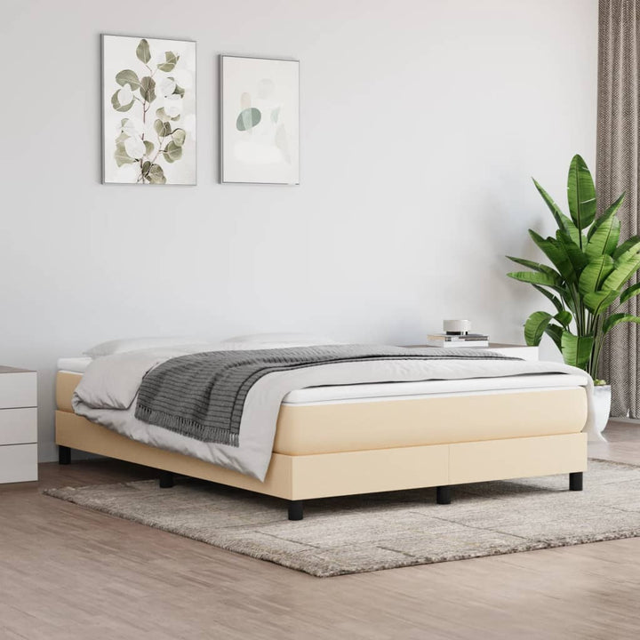 springmadras med pocketfjedre medium 140x200x20 cm stof cremefarvet