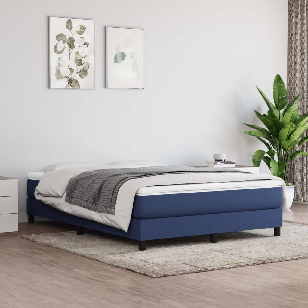 springmadras med pocketfjedre medium 140x200x20 cm stof blå