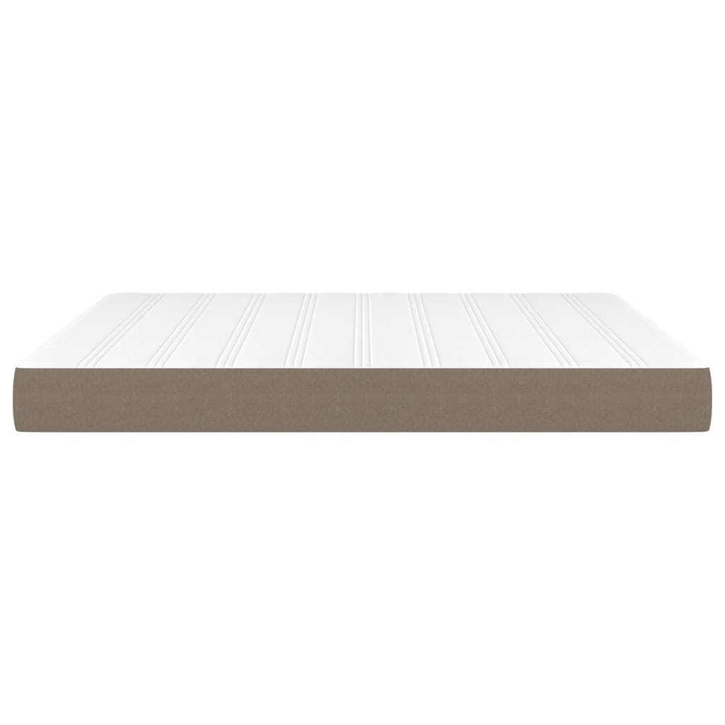 springmadras med pocketfjedre medium 160x200x20 cm stof gråbrun