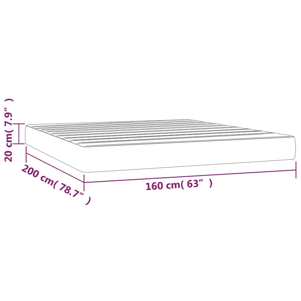springmadras med pocketfjedre medium 160x200x20 cm stof cremefarvet