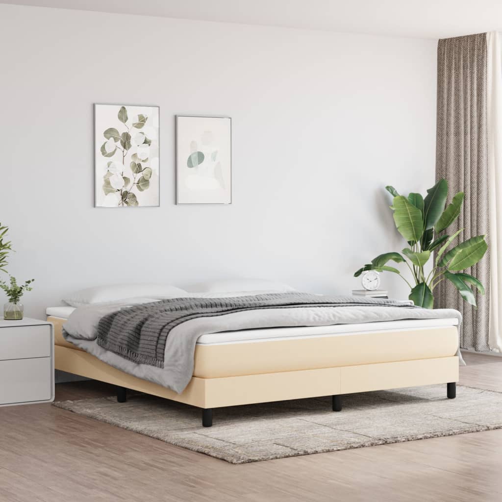 springmadras med pocketfjedre medium 160x200x20 cm stof cremefarvet