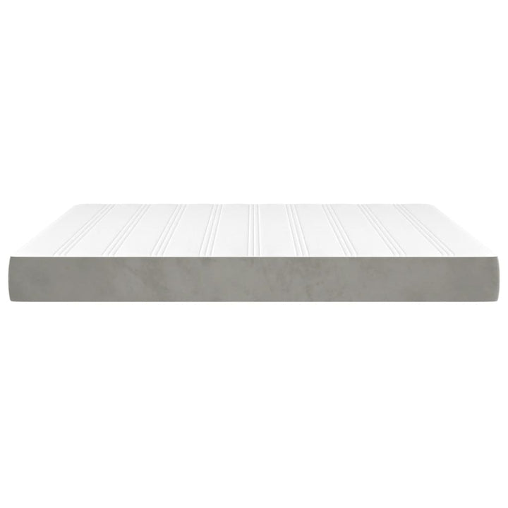 springmadras med pocketfjedre medium 160x200x20 cm fløjl lysegrå