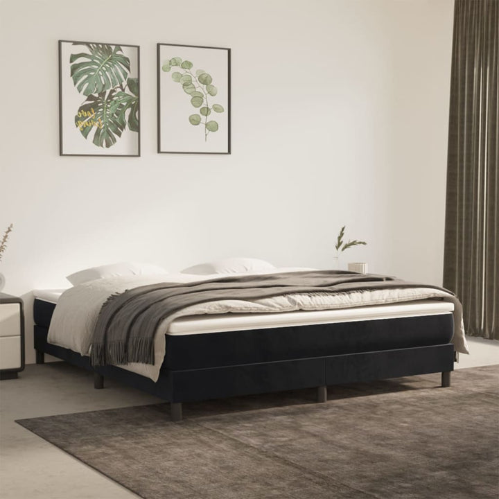 springmadras med pocketfjedre medium 160x200x20 cm fløjl sort