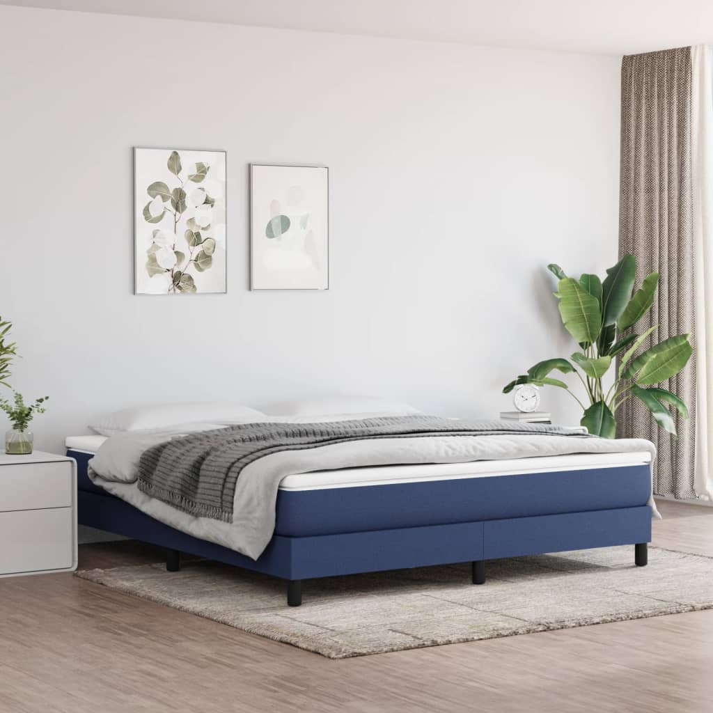 springmadras med pocketfjedre medium 180x200x20 cm stof blå