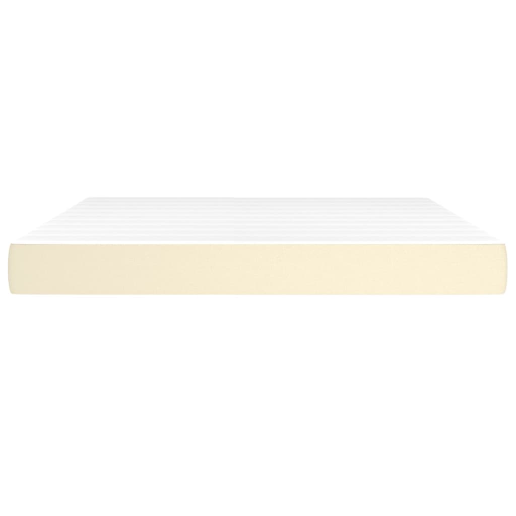 springmadras med pocketfjedre medium 180x200x20 cm kunstlæder creme