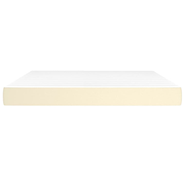 springmadras med pocketfjedre medium 180x200x20 cm kunstlæder creme