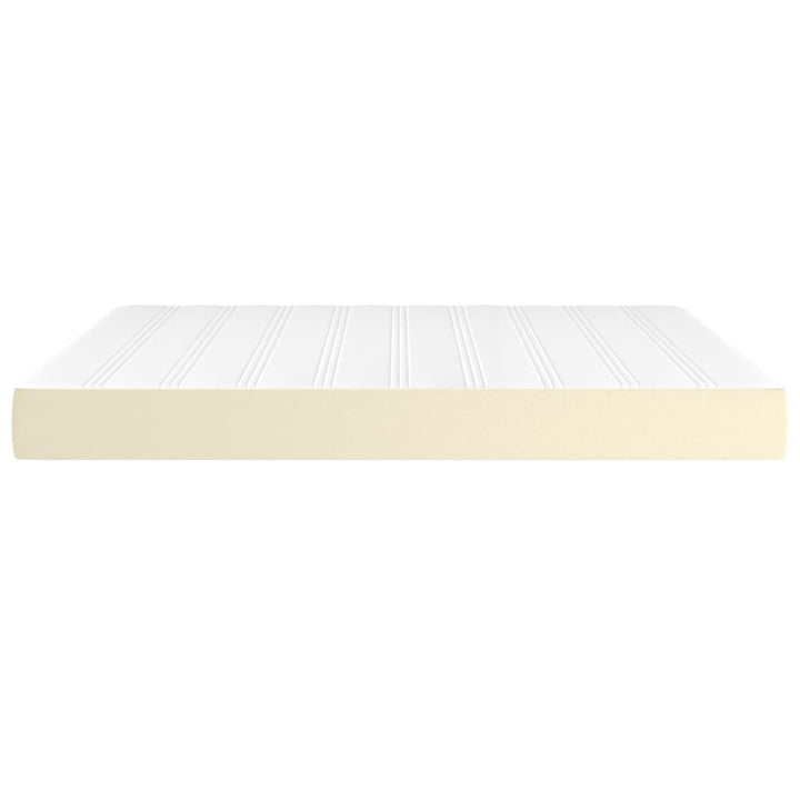 springmadras med pocketfjedre medium 180x200x20 cm kunstlæder creme