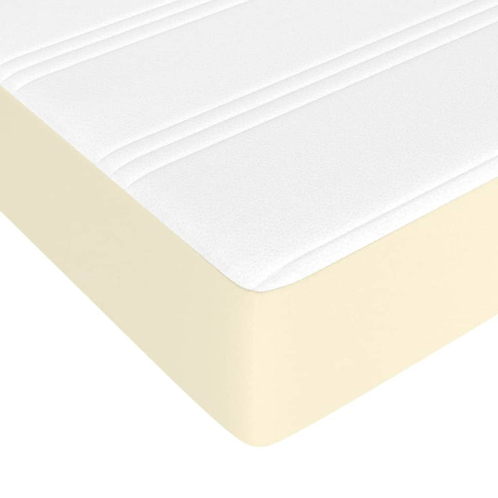 springmadras med pocketfjedre medium 180x200x20 cm kunstlæder creme