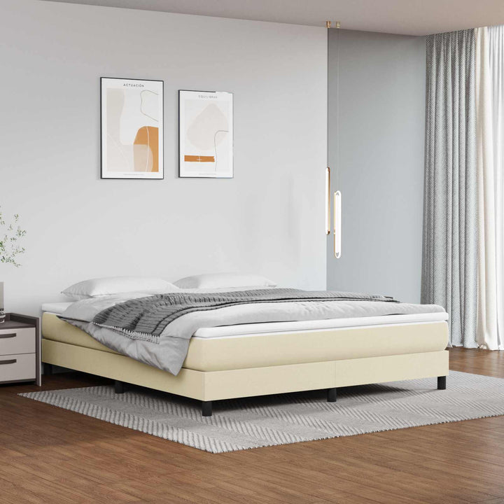 springmadras med pocketfjedre medium 180x200x20 cm kunstlæder creme