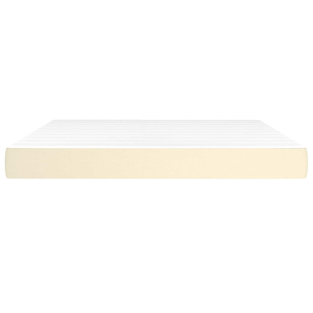 springmadras med pocketfjedre medium 180x200x20 cm kunstlæder creme