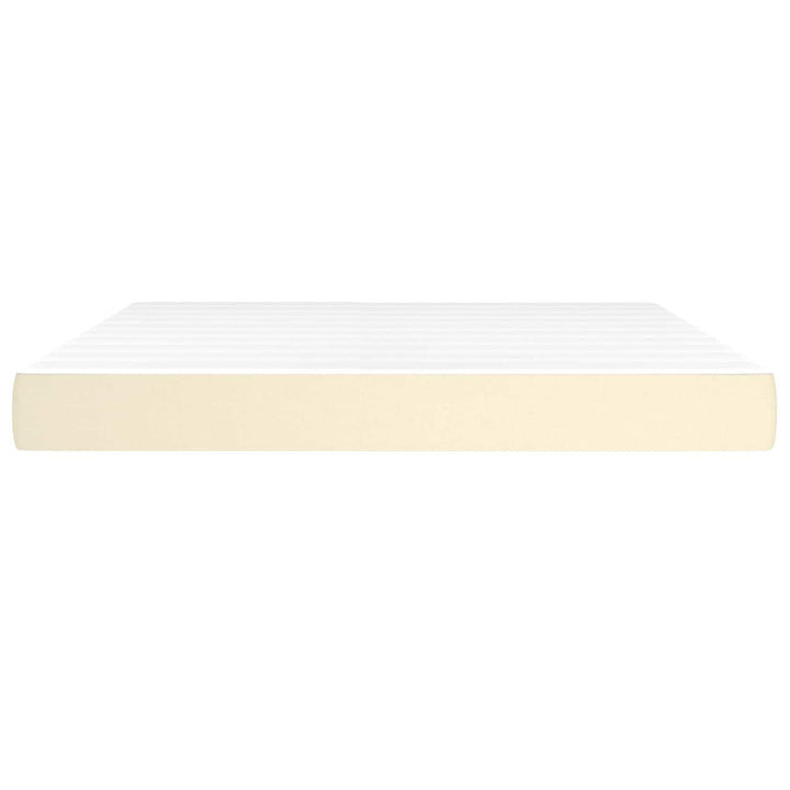 springmadras med pocketfjedre medium 180x200x20 cm kunstlæder creme