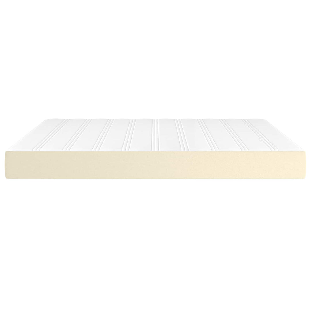 springmadras med pocketfjedre medium 180x200x20 cm kunstlæder creme