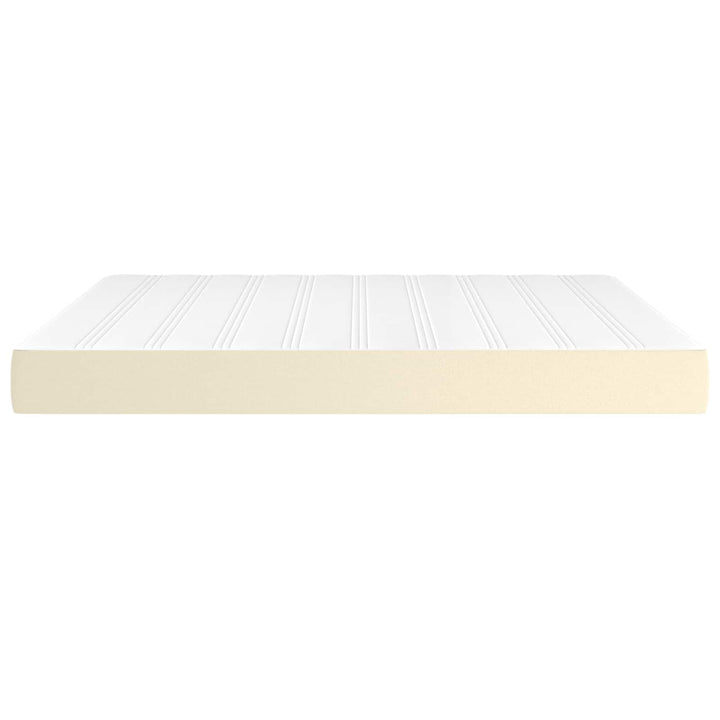 springmadras med pocketfjedre medium 180x200x20 cm kunstlæder creme