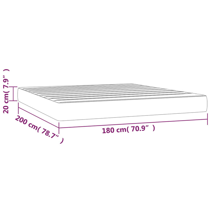 springmadras med pocketfjedre medium 180x200x20 cm kunstlæder creme