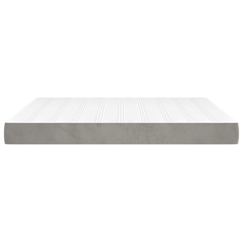 springmadras med pocketfjedre medium 180x200x20 cm fløjl lysegrå