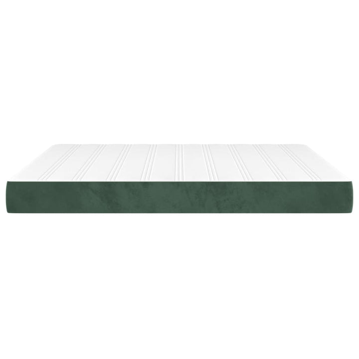 springmadras med pocketfjedre medium 180x200x20 cm fløjl mørkegrøn