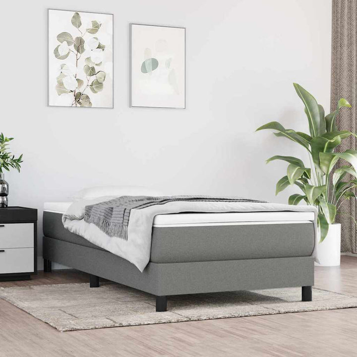 springmadras med pocketfjedre medium 100x190x20 cm stof mørkegrå