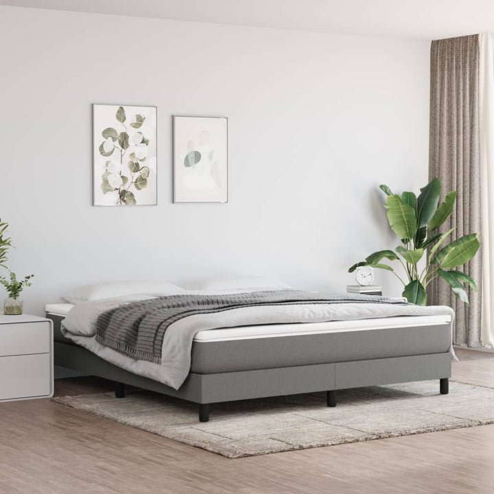 springmadras med pocketfjedre medium 152x203x20 cm stof mørkegrå