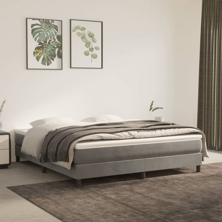 springmadras med pocketfjedre medium 152x203x20 cm fløjl lysegrå