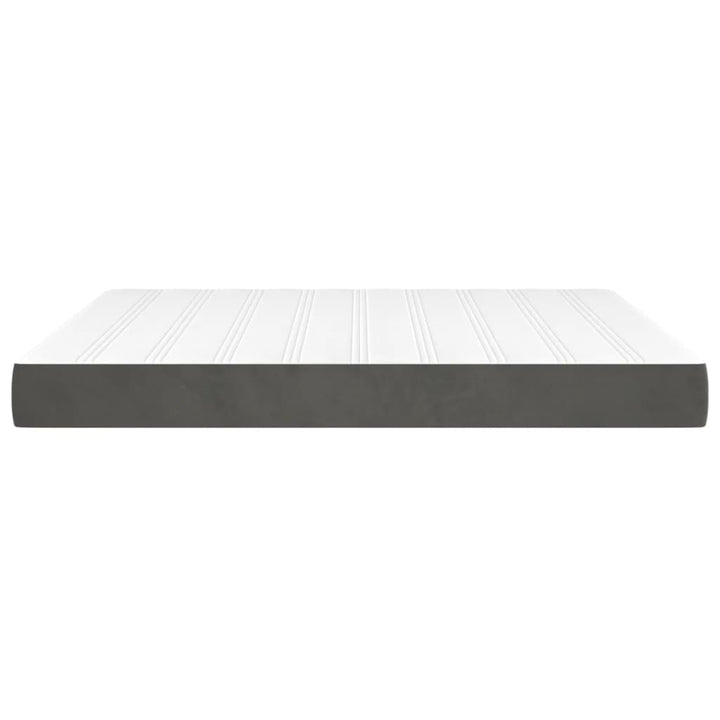 springmadras med pocketfjedre medium 152x203x20 cm fløjl mørkegrå
