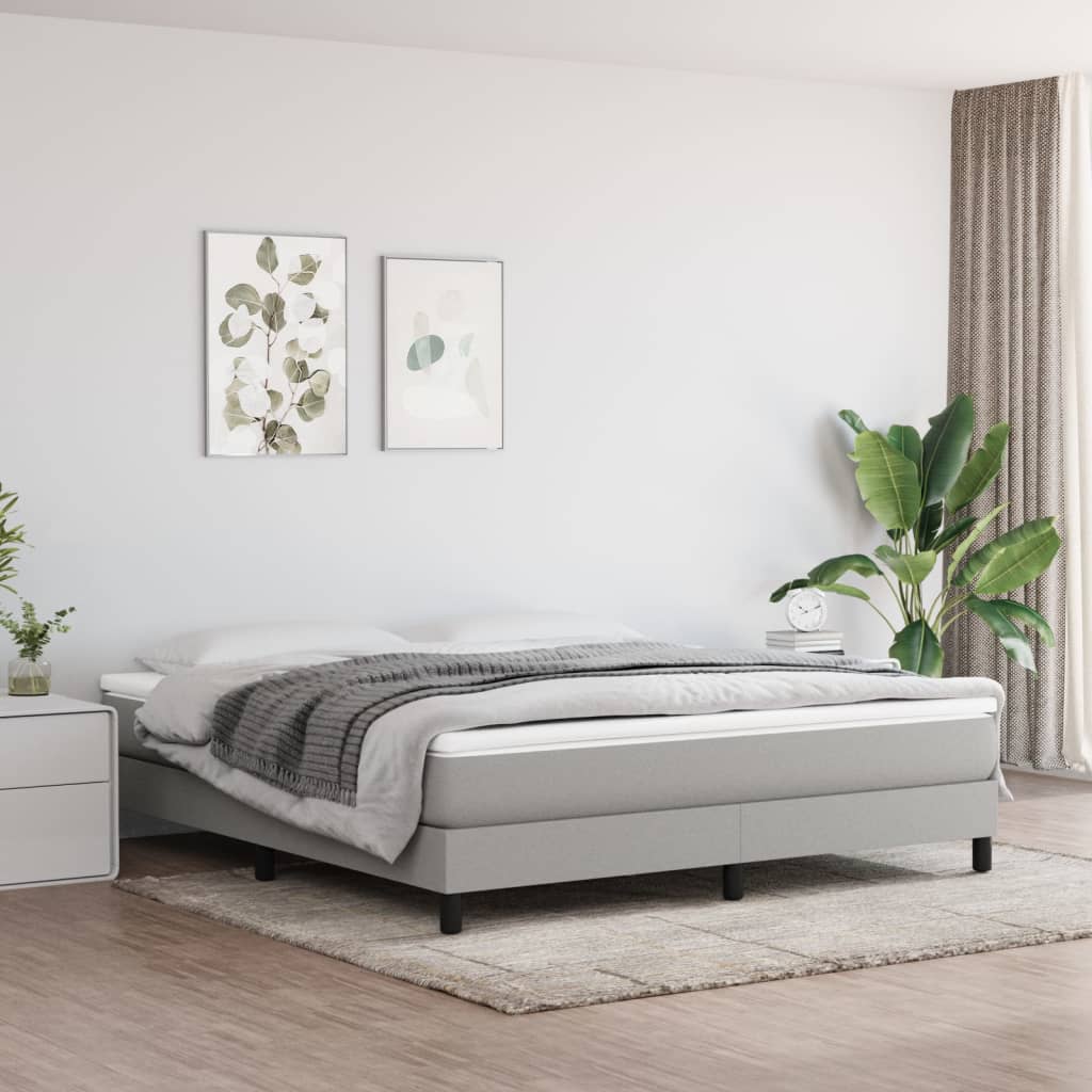 springmadras med pocketfjedre medium 193x203x20 cm stof lysegrå