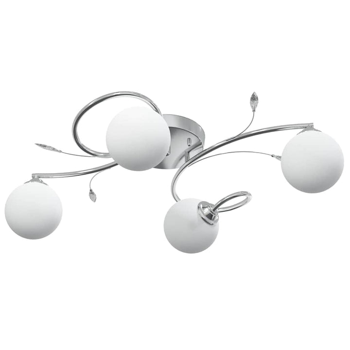 loftlampe med runde glasskærme til 4 G9 LED-pærer