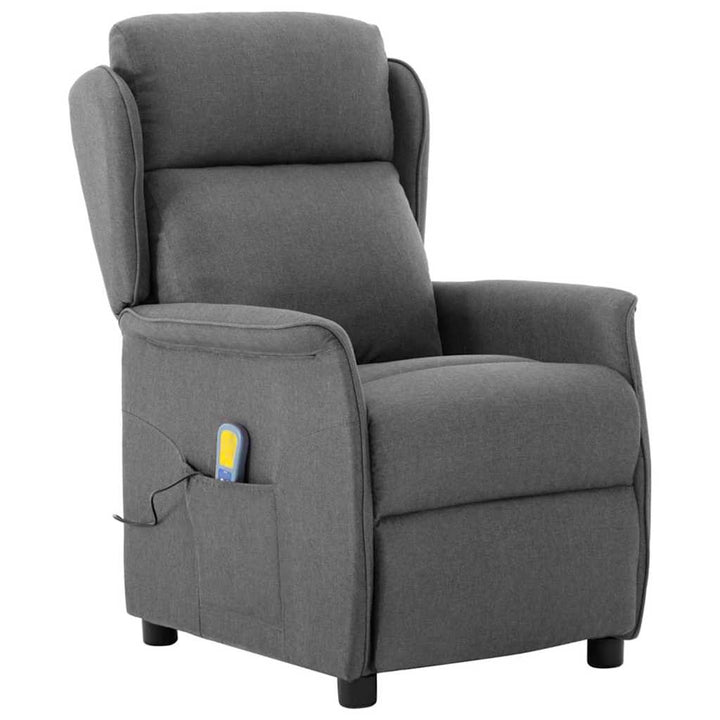 Massagestol med pude Lysegrå 93.5 x 67.5 x 101.5 cm Stof