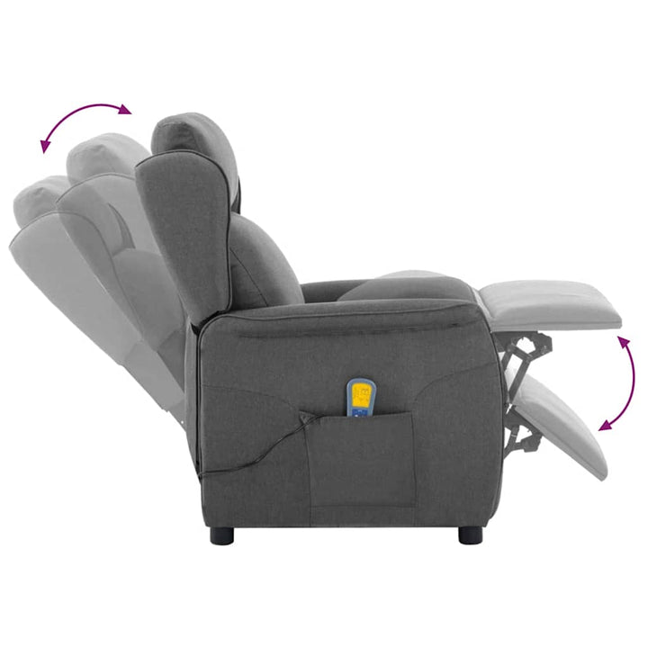 Massagestol med pude Lysegrå 93.5 x 67.5 x 101.5 cm Stof