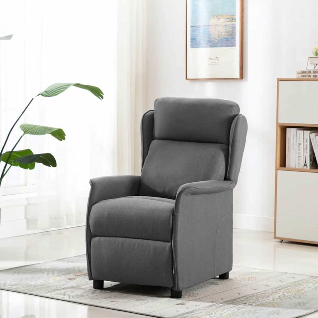 Massagestol med pude Lysegrå 93.5 x 67.5 x 101.5 cm Stof
