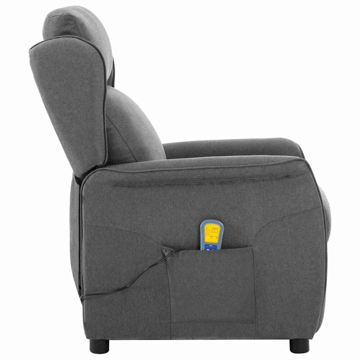 Massagestol med pude Lysegrå 93.5 x 67.5 x 101.5 cm Stof