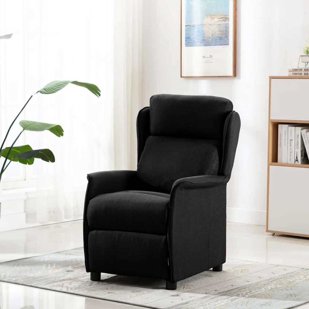 Massagestol med pude Sort 93.5 x 67.5 x 101.5 cm Stof