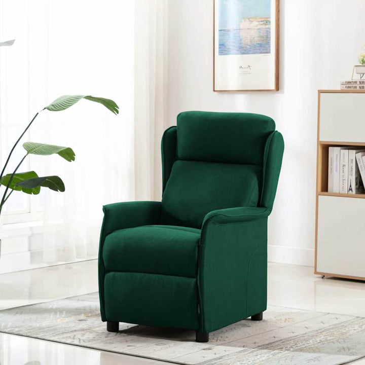Massagestol med pude Mørkegrøn 93.5 x 67.5 x 101.5 cm Stof