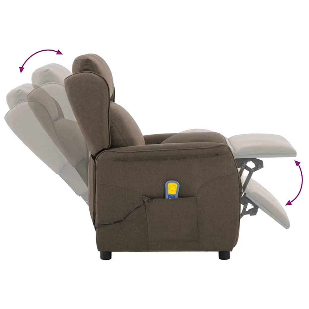 Massagestol med pude Gråbrun 93.5 x 67.5 x 101.5 cm Stof