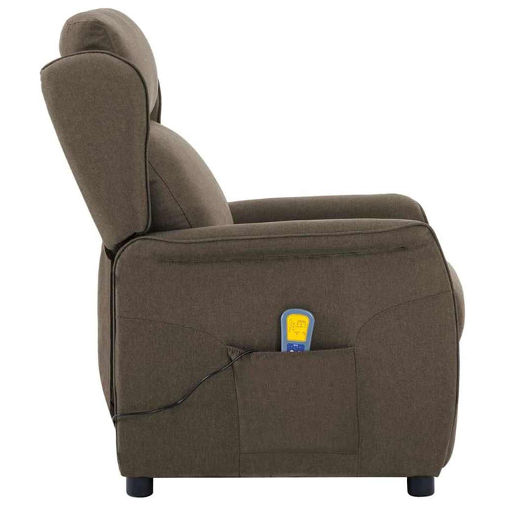 Massagestol med pude Gråbrun 93.5 x 67.5 x 101.5 cm Stof
