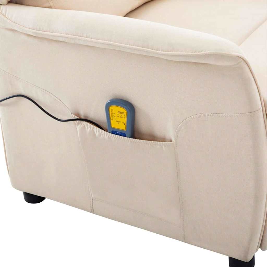 Massagestol med pude Creme 93.5 x 67.5 x 101.5 cm Stof