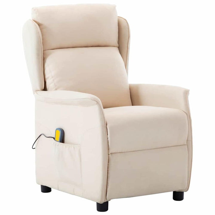 Massagestol med pude Creme 93.5 x 67.5 x 101.5 cm Stof