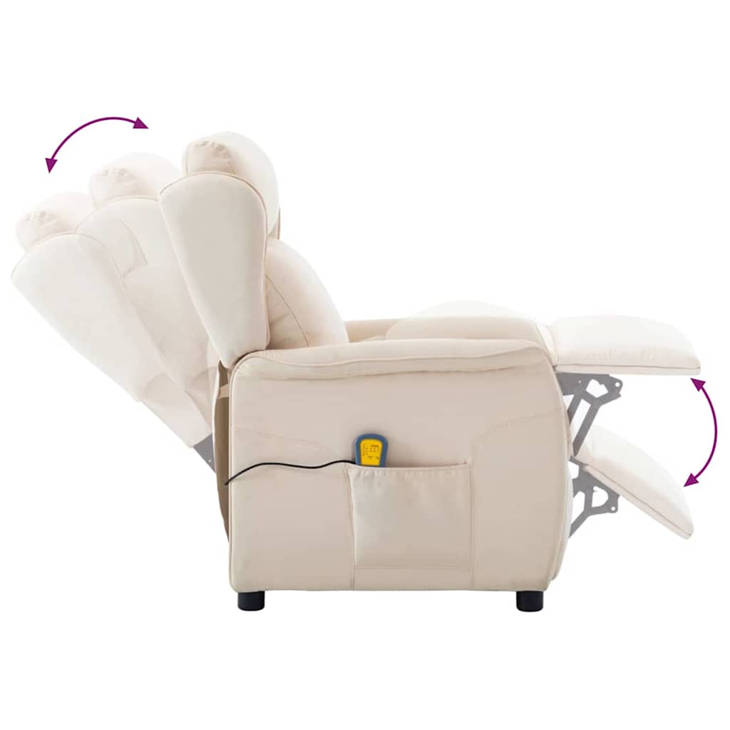 Massagestol med pude Creme 93.5 x 67.5 x 101.5 cm Stof