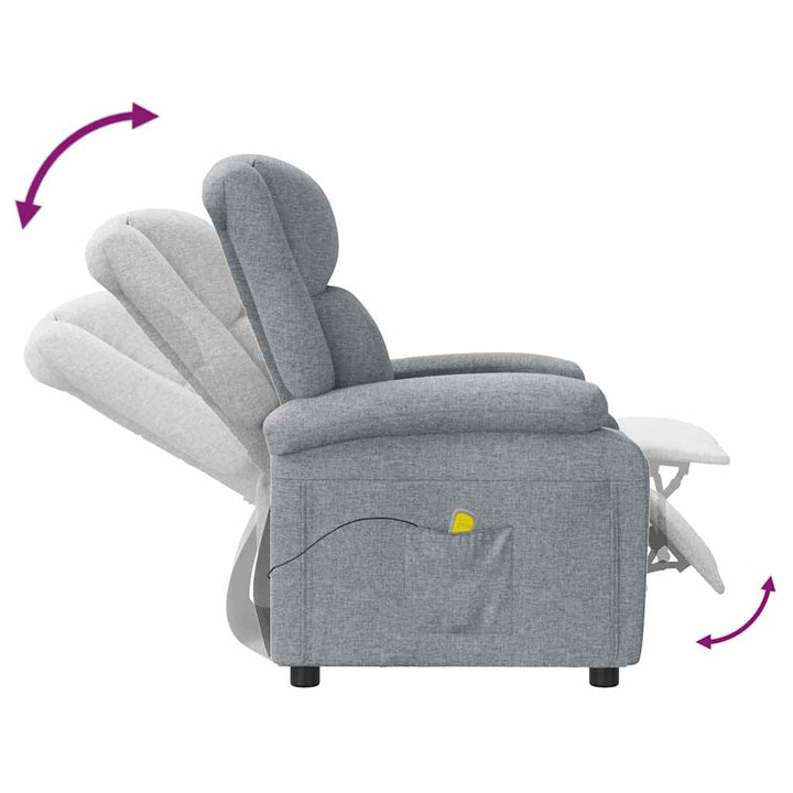 massagestol stof lysegrå