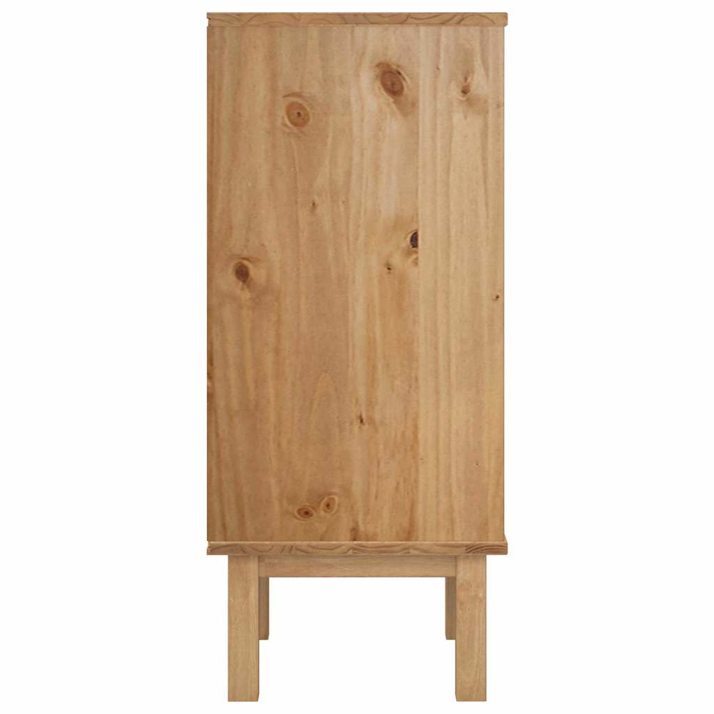 kommode OTTA 45x39x90 cm massivt fyrretræ brun og hvid