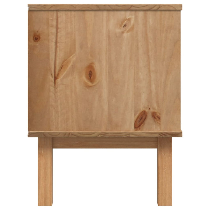 tv-skab OTTA 113,5x43x57 cm massivt fyrretræ brun og hvid