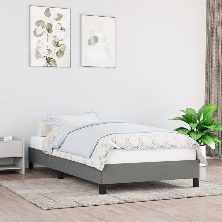 Sengeramme uden madras Mørkegrå 80x200 cm Stof