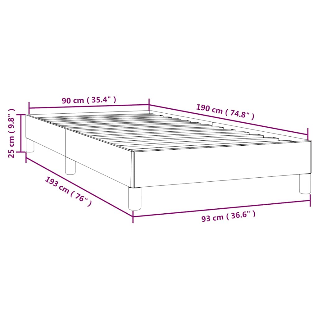 sengeramme uden madras 90x190 cm stof cremefarvet