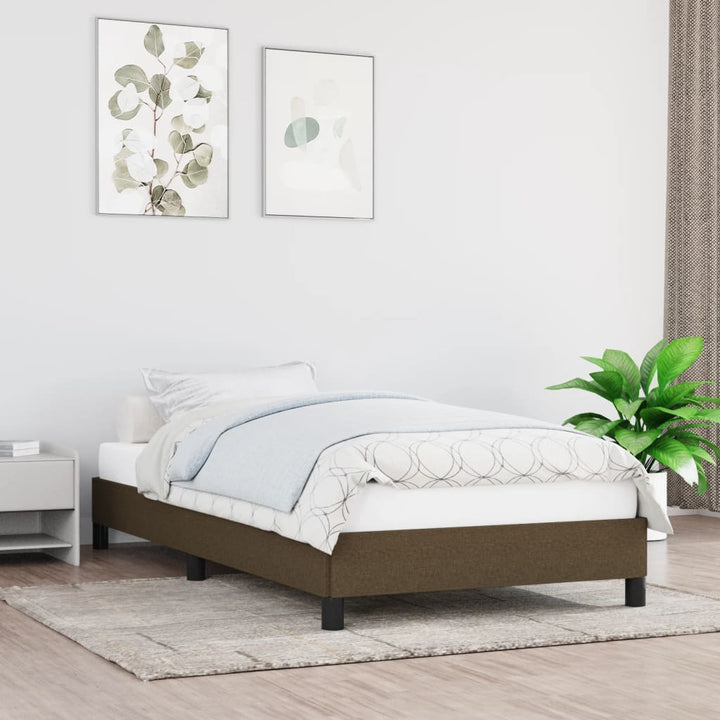 Sengeramme uden madras Mørkebrun 90x200 cm Stof