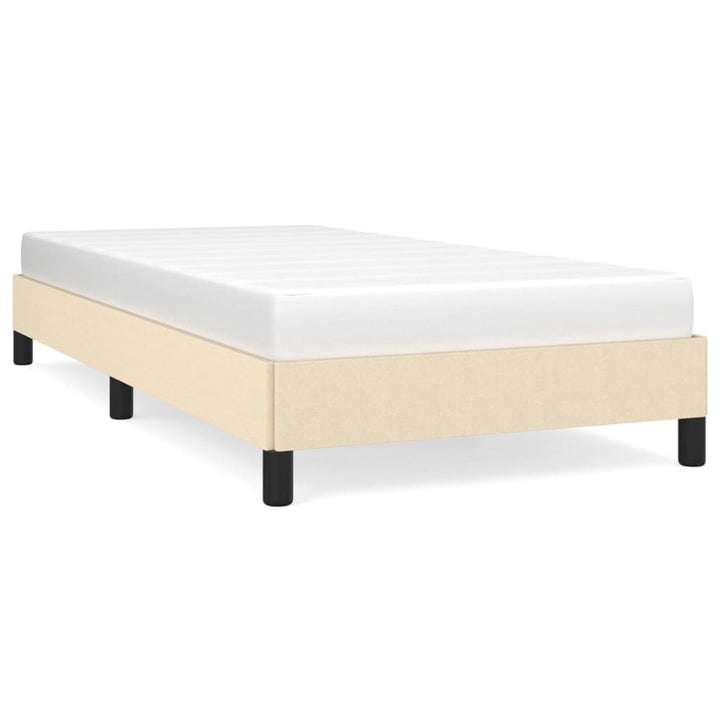 sengeramme uden madras 90x200 cm stof cremefarvet