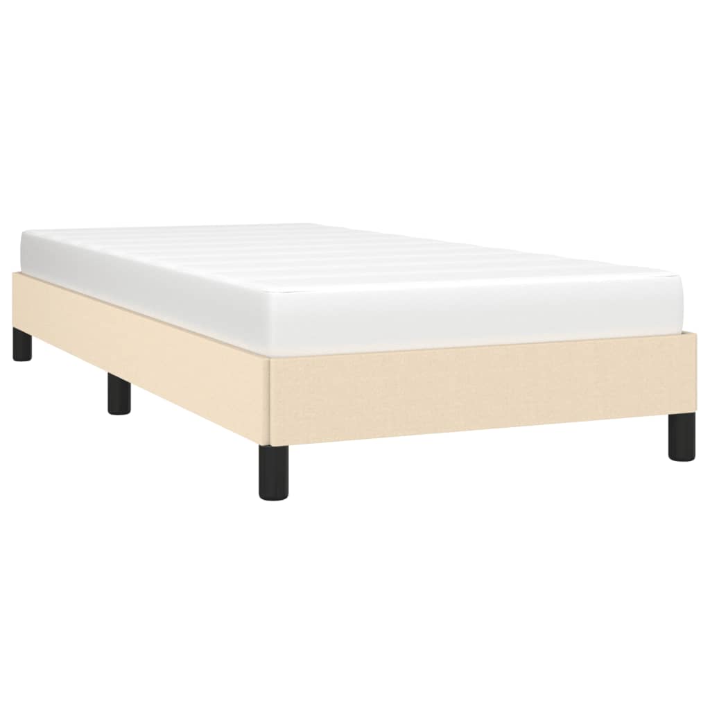 sengeramme uden madras 90x200 cm stof cremefarvet